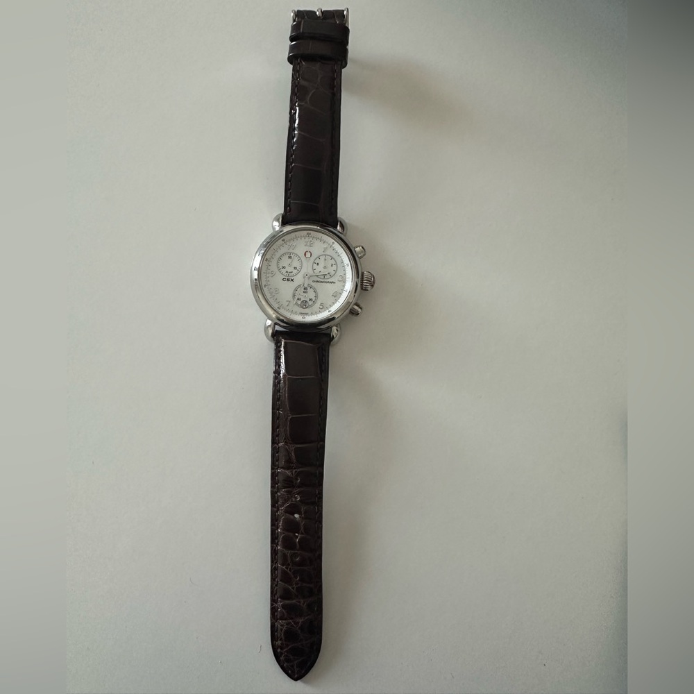 Authentic Michele watch with leather band! Comes with two bands!